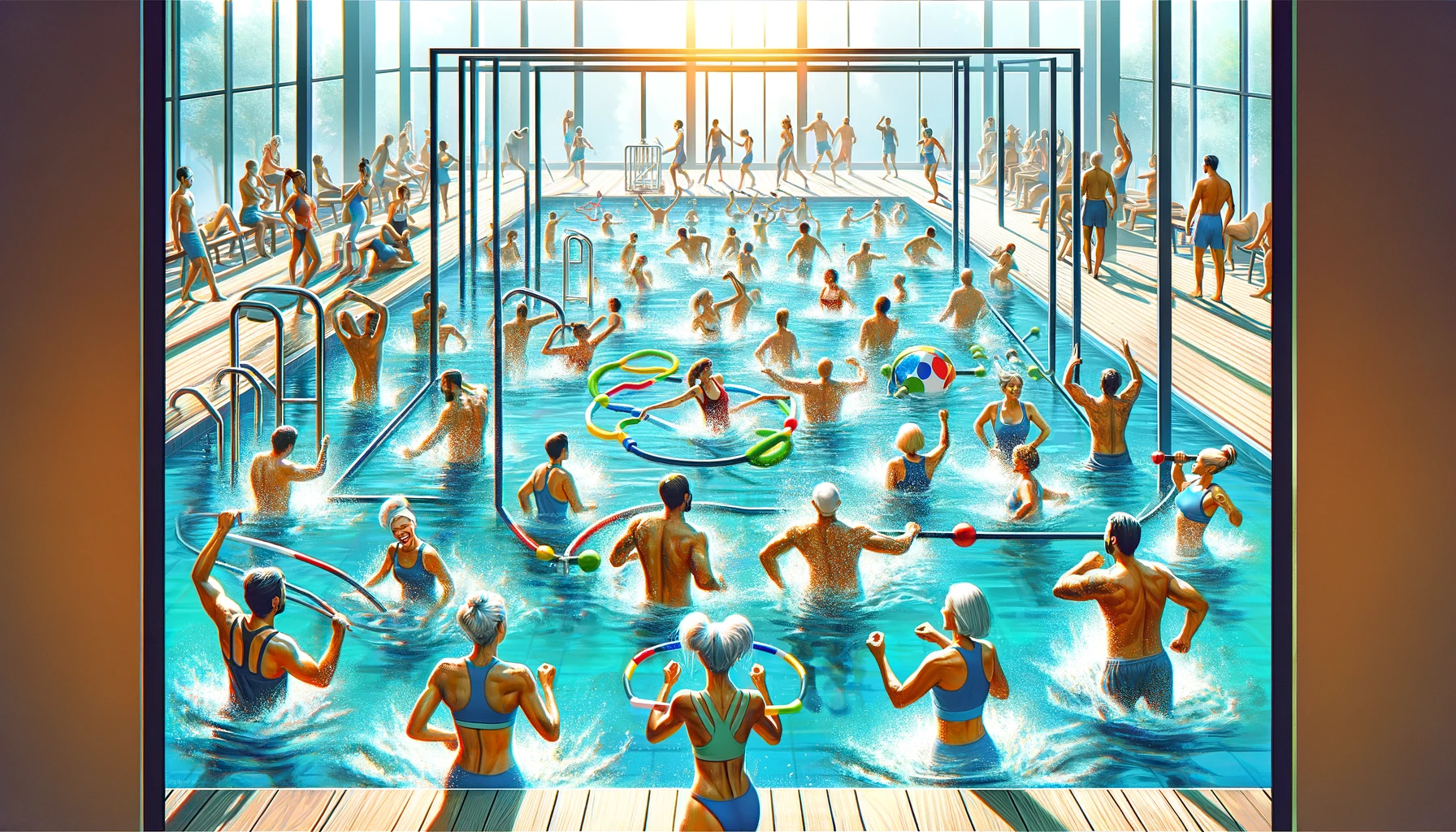 Water exercises and fitness in the pool